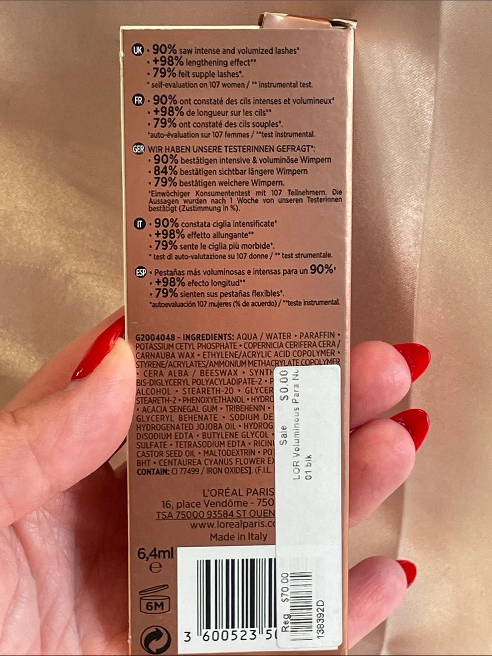 L'Oréal Paris Paradise Extatic Mascara Full Size - NIB